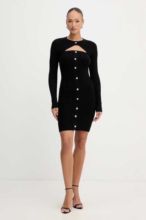 Guess sukienka DAPHNE kolor czarny mini dopasowana W5BK61 Z2ZK2 - zdjęcie produktu nr 2