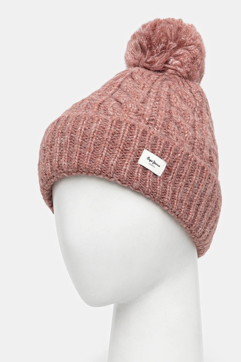 Pepe Jeans czapka z domieszką wełny kolor różowy PL0400004 - zdjęcie produktu nr 1