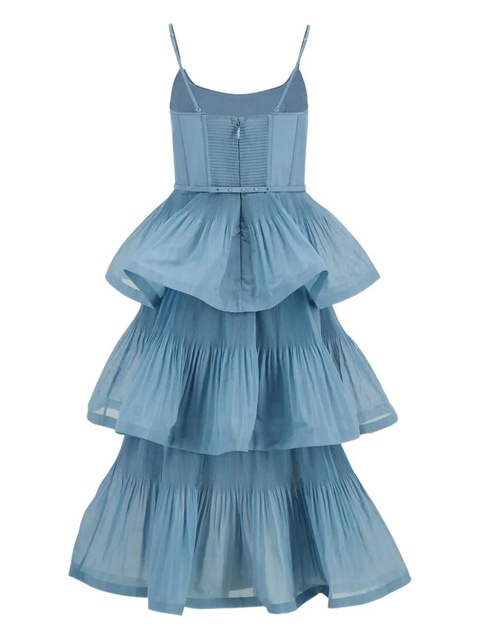 ZIMMERMANN pleated tiered midi dress - Blue - zdjęcie produktu nr 1