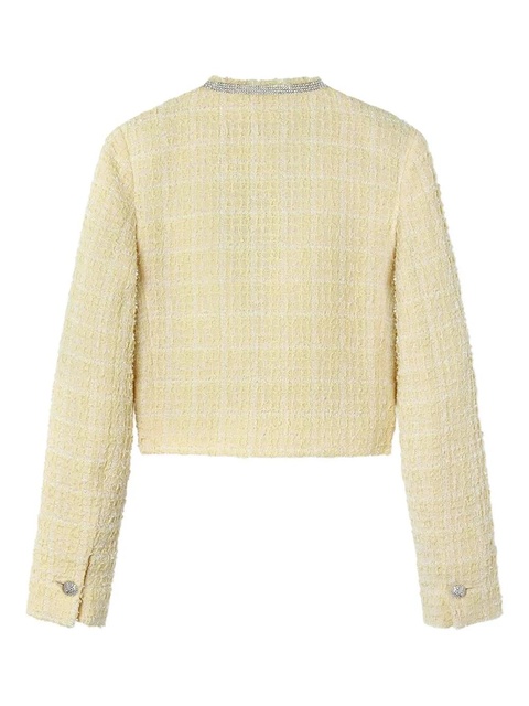 Versace crystal-embellished tweed jacket - Neutrals - zdjęcie produktu nr 2