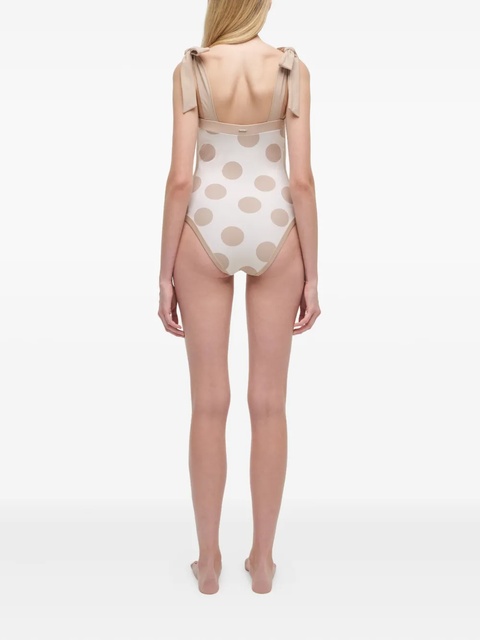 Simkhai polka-dot tie-detail swimsuit - Neutrals - zdjęcie produktu nr 2