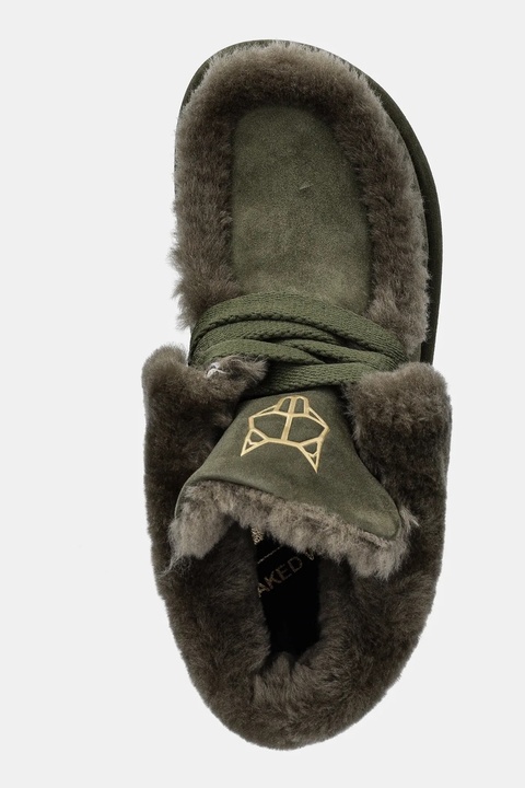 Naked Wolfe śniegowce zamszowe Bambi kolor zielony Bambi Suede Shearling Dark Olive - zdjęcie produktu nr 2