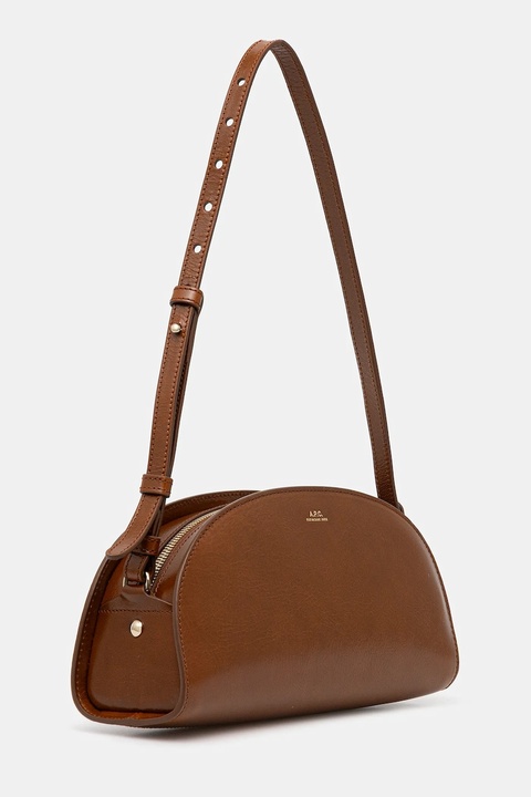 A.P.C. torebka skórzana sac demi-lune shoulder kolor brązowy PXCCK.F61997 - zdjęcie produktu nr 2