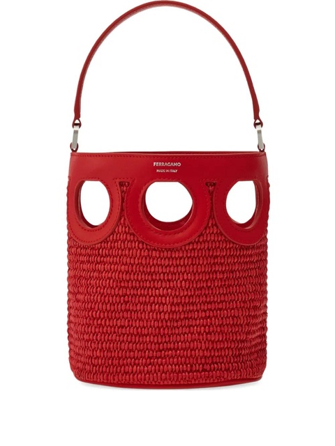 Ferragamo mini Gancini bucket bag - Red - zdjęcie produktu nr 1