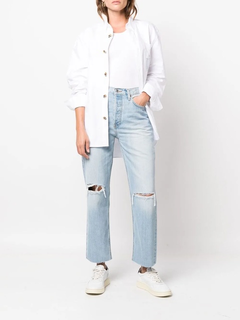 RE/DONE '70s ripped-knee cropped jeans - Blue - zdjęcie produktu nr 2