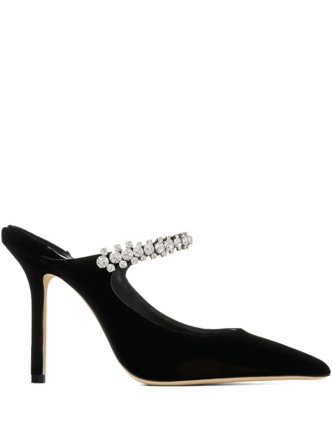 Jimmy Choo 100mm crystal-embellished heeled mules - Black - zdjęcie produktu nr 1
