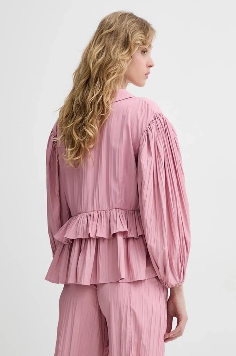 Stine Goya koszula damska kolor różowy relaxed z kołnierzykiem klasycznym SG-SS25-T054-2342 - zdjęcie produktu nr 2