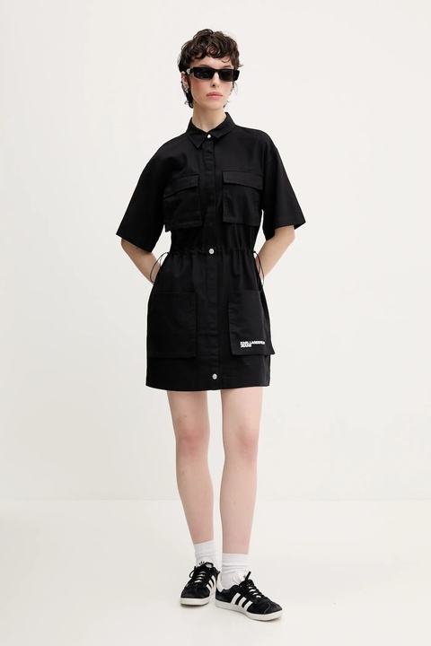 Karl Lagerfeld Jeans sukienka kolor czarny mini prosta A2W13017 - zdjęcie produktu nr 2