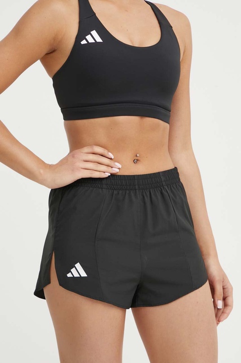 adidas Performance szorty do biegania Adizero Essentials kolor czarny gładkie high waist IN8707 - zdjęcie produktu nr 1