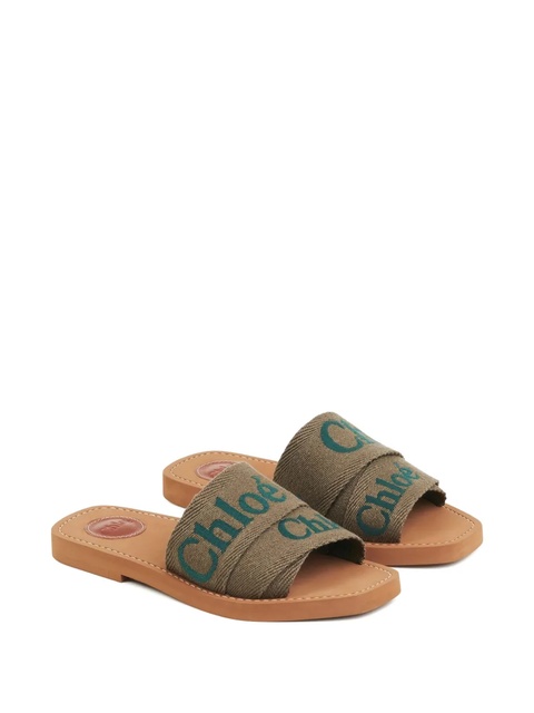 Chloé Woody flat mules - Green - zdjęcie produktu nr 1