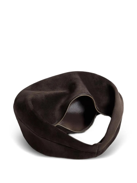 KHAITE medium Olivia zip calf-suede shoulder bag - Brown - zdjęcie produktu nr 2