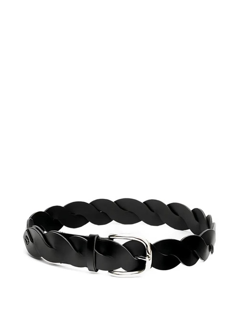 ISABEL MARANT Zigza braided-leather belt - Black - zdjęcie produktu nr 1