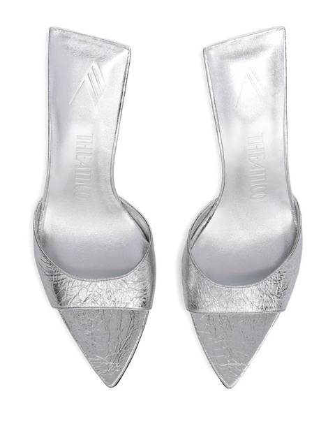 The Attico 65mm metallic leather mules - Silver - zdjęcie produktu nr 2