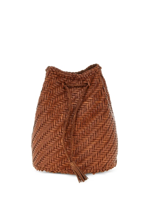 DRAGON DIFFUSION Pompom Double Jump leather bucket bag - Brown - zdjęcie produktu nr 1