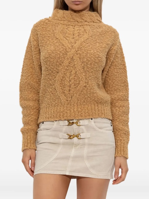 ISABEL MARANT cable-knit turtleneck sweater - Brown - zdjęcie produktu nr 2