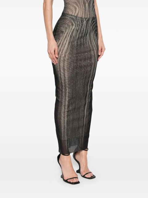 Jean Paul Gaultier Spiral mesh maxi skirt - Black - zdjęcie produktu nr 2