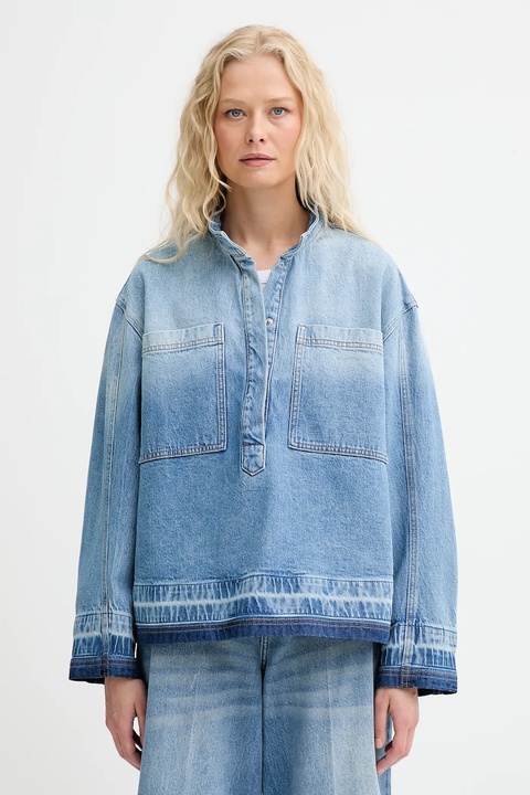 MUNTHE kurtka jeansowa LUXA damska kolor niebieski przejściowa oversize 253103225305 - zdjęcie produktu nr 1