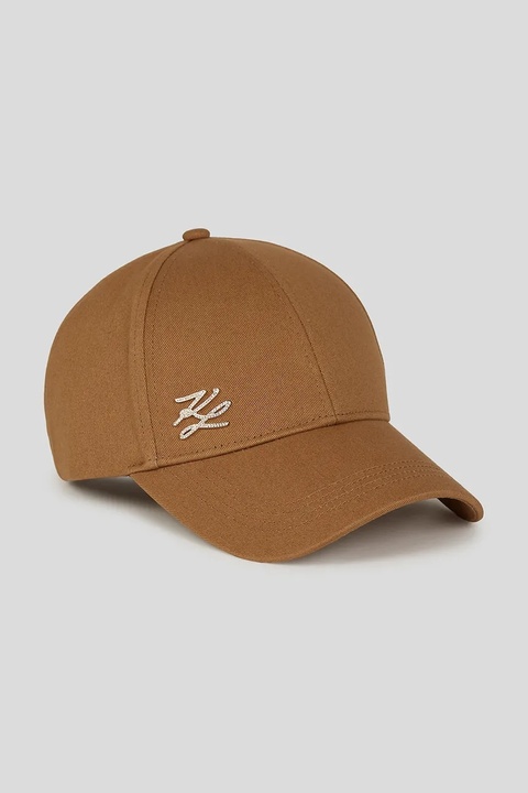 Karl Lagerfeld czapka bawełniana K/AUTOGRAPH kolor brązowy A3W33015 - zdjęcie produktu nr 1