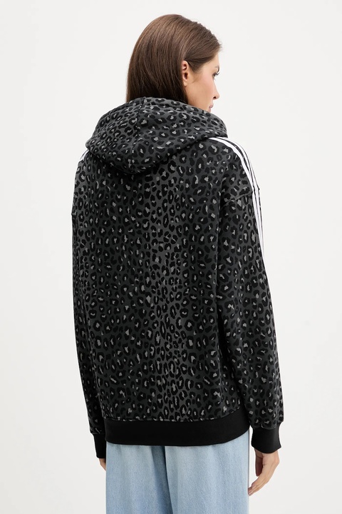 adidas Originals bluza Graphic Lo Hd damska kolor czarny z kapturem wzorzysta JV7561 - zdjęcie produktu nr 2