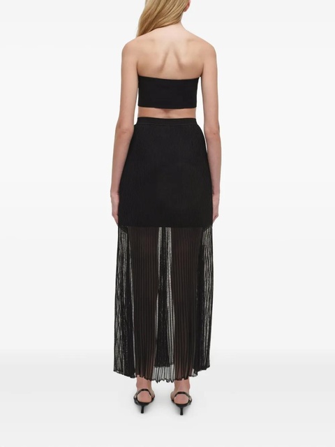 Simkhai Gennie pleated-knit maxi skirt - Black - zdjęcie produktu nr 2