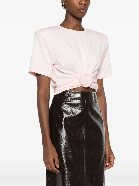 Magda Butrym knotted front T-shirt - Pink - zdjęcie produktu nr 1