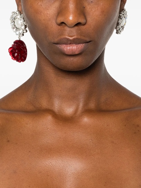 Magda Butrym rose crystal-embellished earrings - Red - zdjęcie produktu nr 2