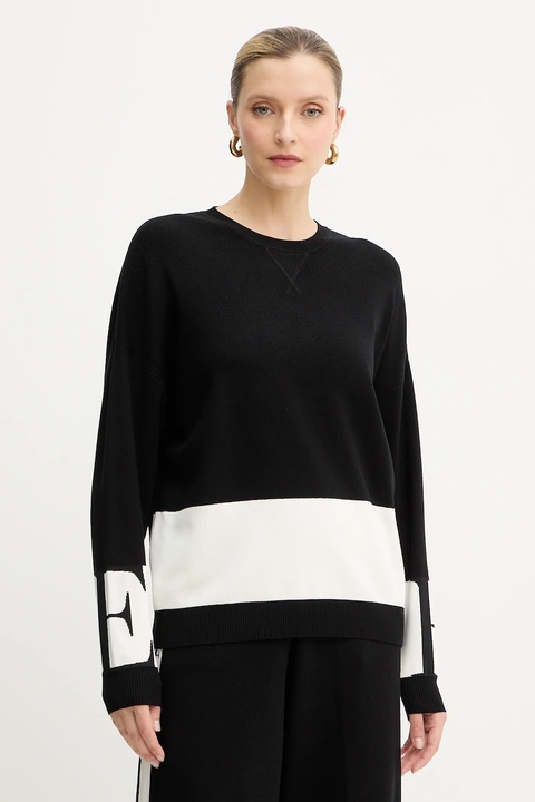 Elisabetta Franchi sweter damski kolor czarny lekki MK01S56E2 - zdjęcie produktu nr 1