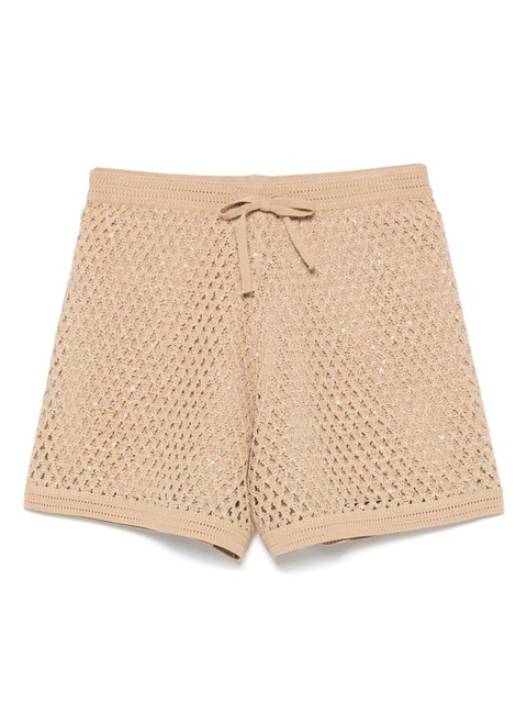 SANDRO open-knit shorts - Brown - zdjęcie produktu nr 1