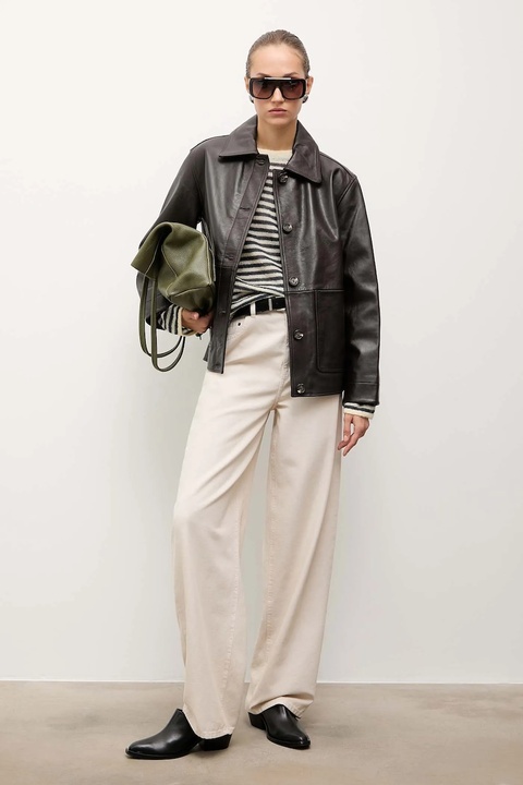 Answear.LAB botki skórzane kolor czarny na słupku - zdjęcie produktu nr 2