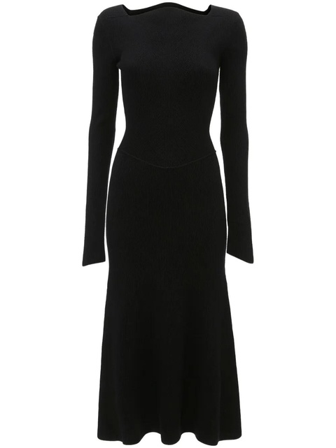Victoria Beckham ribbed stretch-wool midi dress - Black - zdjęcie produktu nr 1