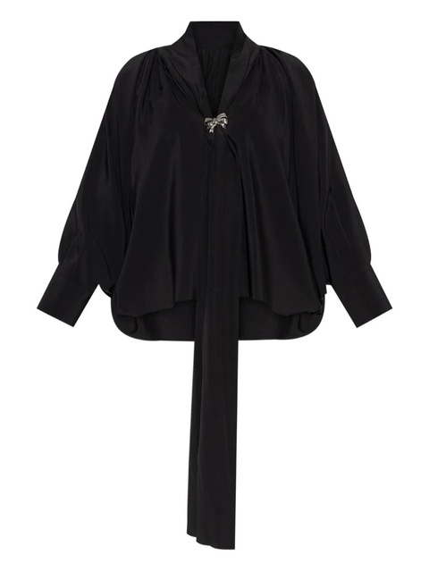 Max Mara tie-front silk blouse - Black - zdjęcie produktu nr 1