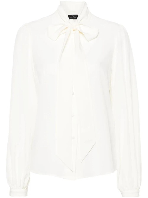 ETRO pussy-bow silk shirt - White - zdjęcie produktu nr 1