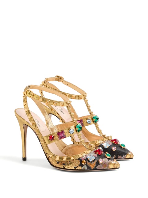 Valentino Garavani 100mm Rockstud pumps - Gold - zdjęcie produktu nr 2