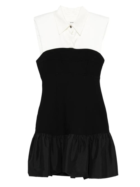SANDRO ruffle-overlay mini day dress - Black - zdjęcie produktu nr 1