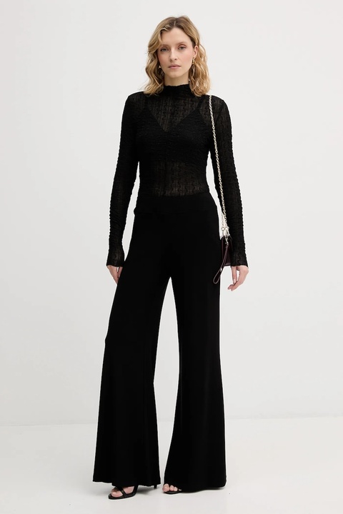 Sisley bluzka damska kolor czarny gładka 3ELRL108B - zdjęcie produktu nr 2