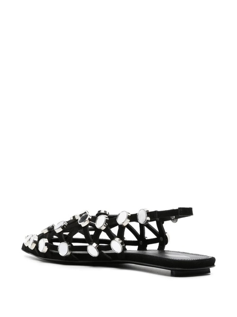 The Attico Grid rhinestone-embellished ballerina shoes - Black - zdjęcie produktu nr 2