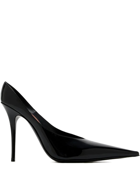 Amina Muaddi 105mm leather pumps - Black - zdjęcie produktu nr 1