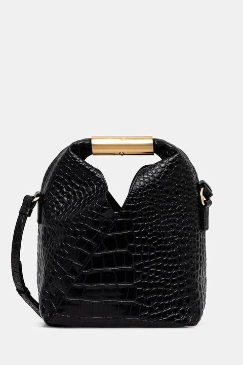 MM6 Maison Margiela torebka skórzana kolor czarny SB6WD0042.P8650.T8013 - zdjęcie produktu nr 1