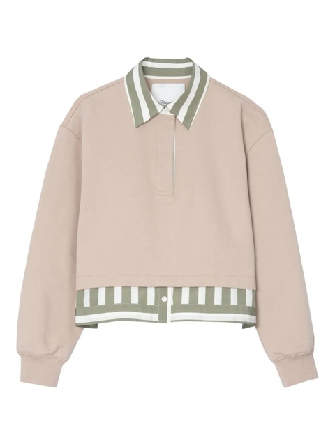 3.1 Phillip Lim Polo-neck striped-panel top - Neutrals - zdjęcie produktu nr 1