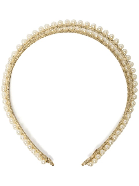 Jennifer Behr Gitta pearl double-band headband - White - zdjęcie produktu nr 2