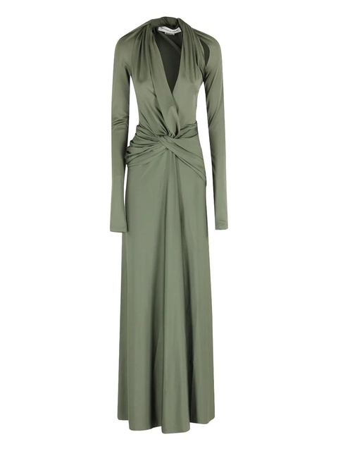 Victoria Beckham twisted long-sleeve gown dress - Green - zdjęcie produktu nr 2