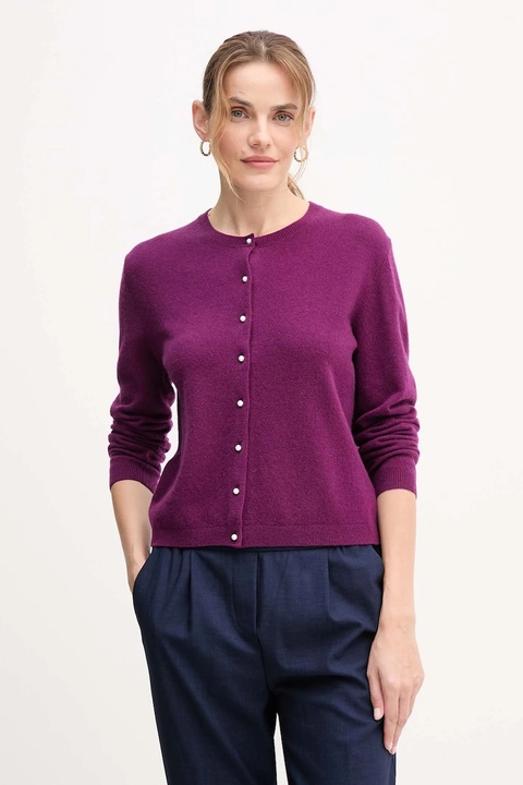 United Colors of Benetton sweter wełniany damski kolor fioletowy lekki 1002D501U - zdjęcie produktu nr 1