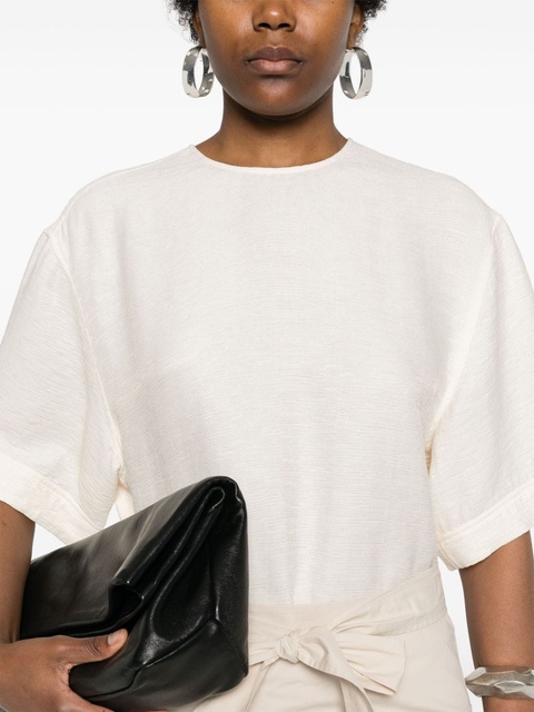 TOTEME crinkled round-neck T-shirt - Neutrals - zdjęcie produktu nr 2