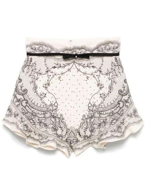 ZIMMERMANN 'Crush Flat Front Frill' shorts - Neutrals - zdjęcie produktu nr 1