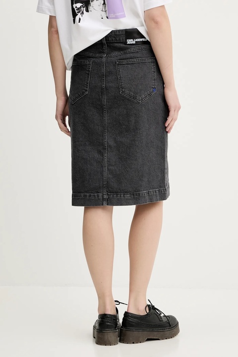 Karl Lagerfeld Jeans spódnica jeansowa kolor szary mini prosta A3W12010 - zdjęcie produktu nr 2