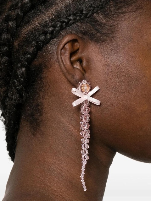Simone Rocha crystal-beaded bow earrings - Pink - zdjęcie produktu nr 2