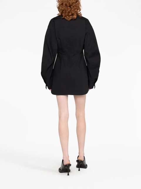 The Attico cut-out bustier shirtdress - Black - zdjęcie produktu nr 2
