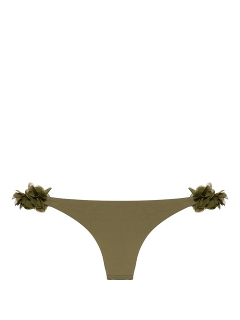 La Reveche Rasha floral-appliqué bikini bottom - Green - zdjęcie produktu nr 2