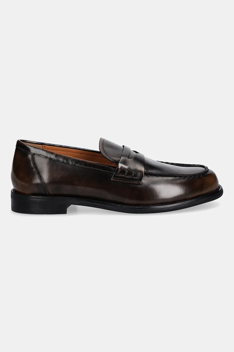 Vagabond Shoemakers mokasyny skórzane LINN damskie kolor brązowy na płaskim obcasie 6036-004-30 - zdjęcie produktu nr 2