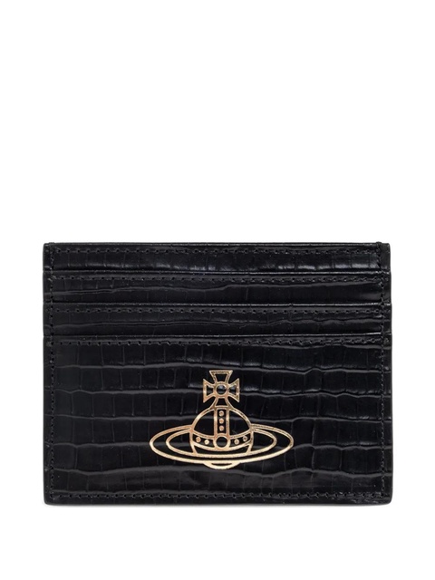 Vivienne Westwood metallic-orb leather cardholder - Black - zdjęcie produktu nr 1